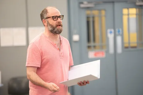143 Christopher Jordan Curan in rehearsals for King Lear. Photo by Johan Persson
