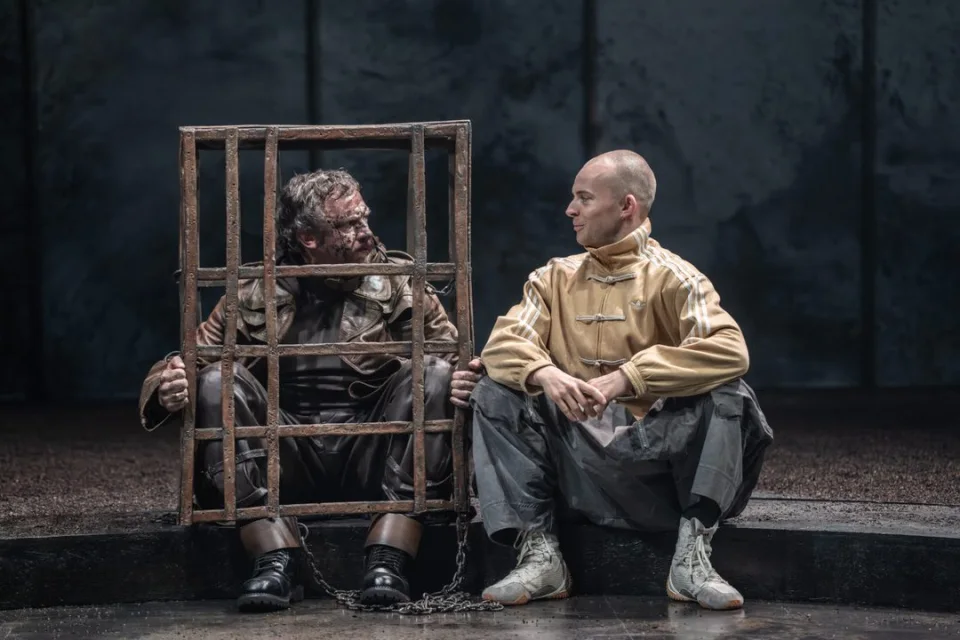 1849 Mark Holgate Kent and Max Revell Fool in King Lear. Photo by Johan Persson