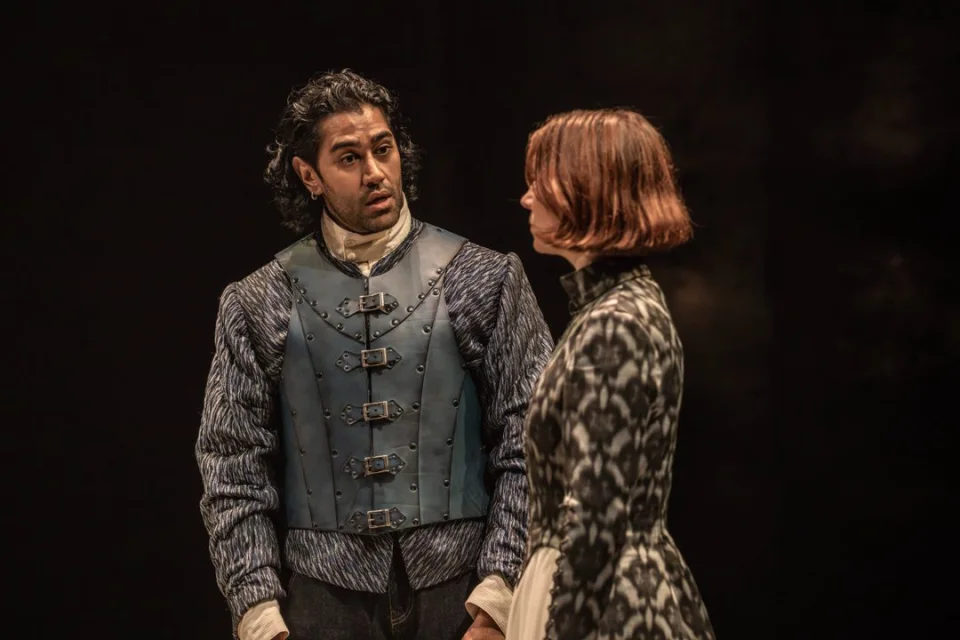 470 Sachin K Sharma France and Bebe Sanders Cordelia in King Lear. Photo by Johan Persson