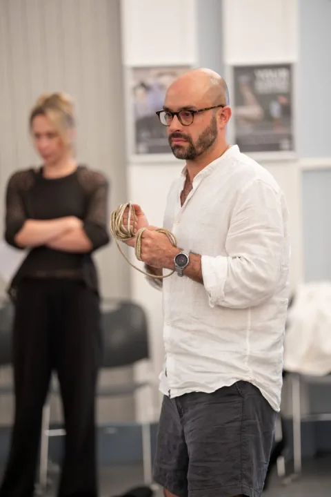453 Jay Saighal Cornwall in rehearsals for King Lear. Photo by Johan Persson